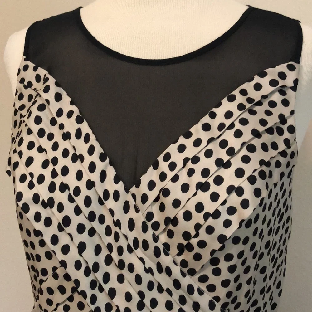 BCBGENERATION Black &‎ Cream Polka Dot Polyester Mini Dress Size 6 Feminine